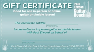 guitar lessons gift certificate