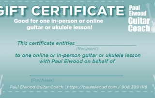 guitar lessons gift certificate