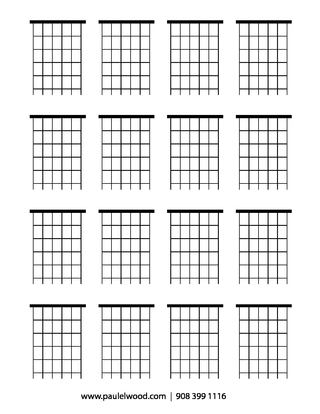 Blank Guitar Chord Diagrams Printable