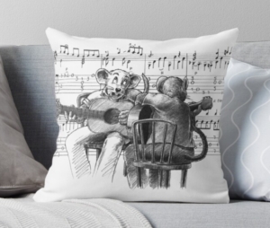 guitar mice pillow