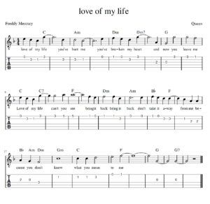 how to play love of my life fingerstyle on guitar