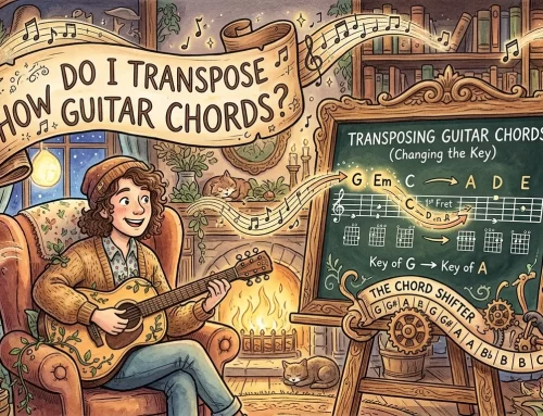 How do I transpose guitar chords?